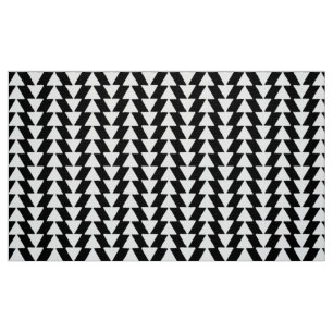 Inky Triangles - White on Black Fabric
