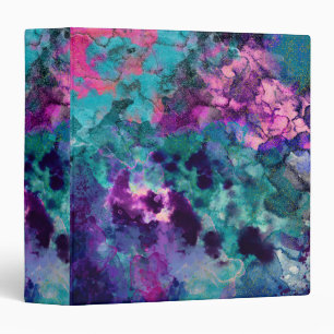 Inky Watercolor Abstract Cosmic Colour Painting Binder