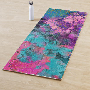 Inky Watercolor Abstract Cosmic Colour Painting Yoga Mat