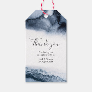 Inky watercolor personalized Thank You Favour tags
