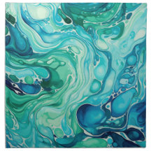 Inky Wave 1 Turquoise Blue