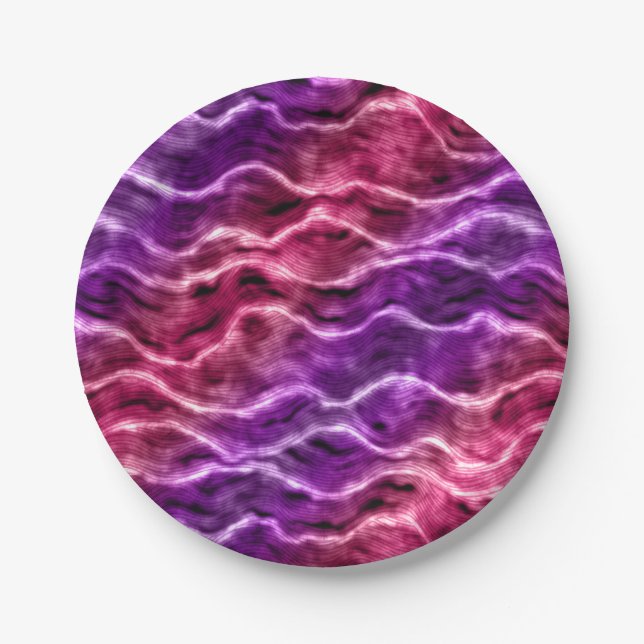 inky waves - gradient pinks : paper plate (Front)