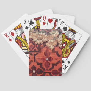 Inlaid wood with Gold Gilded Floral wreath image, Playing Cards