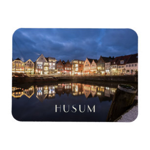 Inland Port at Night, Husum, Germany Magnet