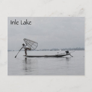 inle lake fishing postcard