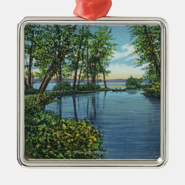 Inlet Entrance View Metal Ornament (Front)