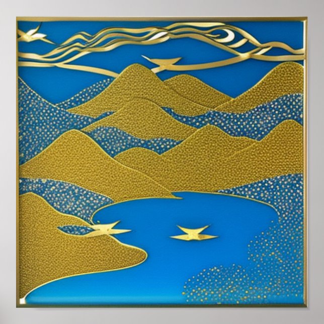 Inlet of Golden Mountains Poster (Front)
