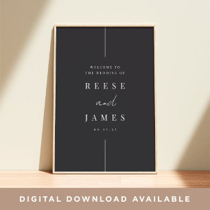 Inline Affiche de bienvenue Mariage minimale mod