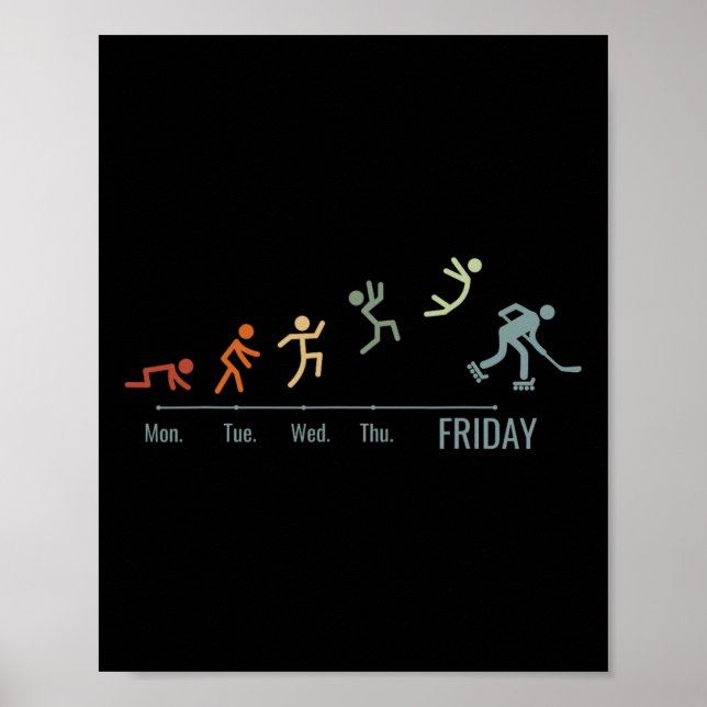Inline-hockey Skating Skater Hockey Weekend Roller Poster (Front)