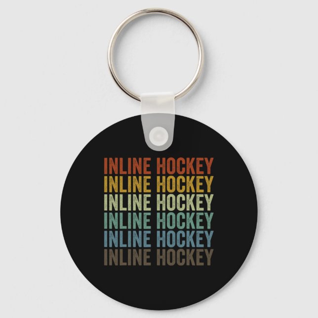Inline Hockey Sports Retro  Keychain (Front)