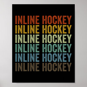 Inline Hockey Sports Retro Poster
