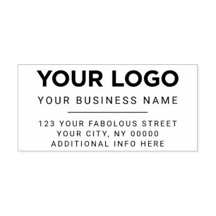 Inline Horizontal Logo Modern Return Address Self-inking Stamp