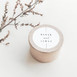 Inline | Modern Minimal Personalized Wedding Classic Round Sticker<br><div class="desc">A beautiful minimalist typography based wedding design featuring your names in classic lettering,  joined with modern handwritten script accent lettering.</div>