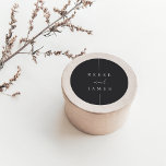 Inline | Modern Minimal Personalized Wedding Classic Round Sticker<br><div class="desc">A beautiful minimalist typography based wedding design featuring your names in classic lettering,  joined with modern handwritten script accent lettering.</div>
