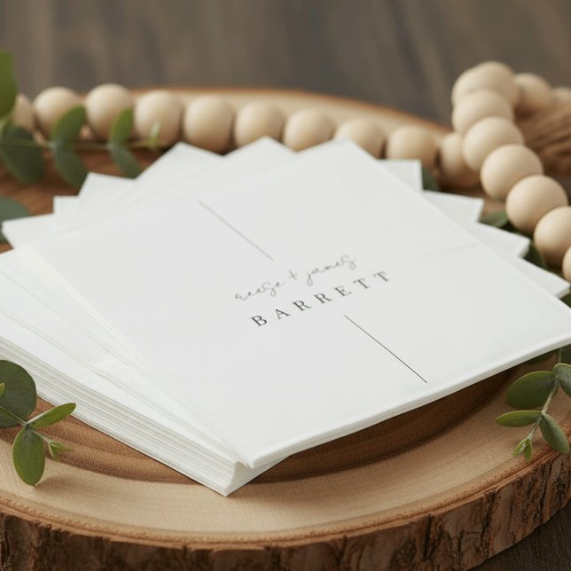 Inline | Modern Minimal Personalized Wedding Napkin (Creator Uploaded)
