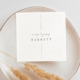 Inline   Modern Minimal Personalized Wedding Napkin