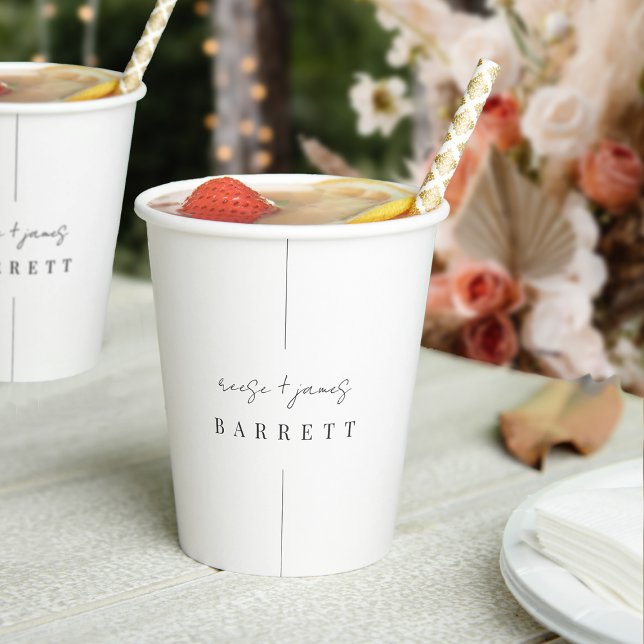 Inline | Modern Minimal Personalized Wedding Paper Cups (Creator Uploaded)