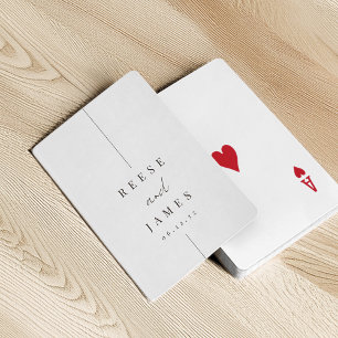 Inline   Modern Minimal Personalized Wedding Playing Cards