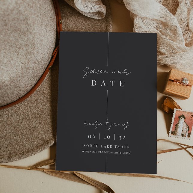 Inline | Modern Minimalist Black & White Wedding Save The Date (Creator Uploaded)