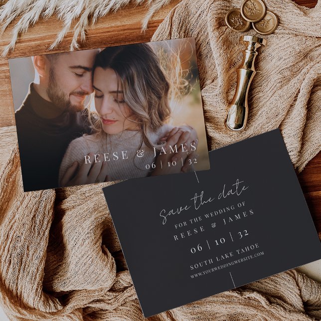 Inline | Modern Minimalist Photo Wedding Save The Date (Creator Uploaded)