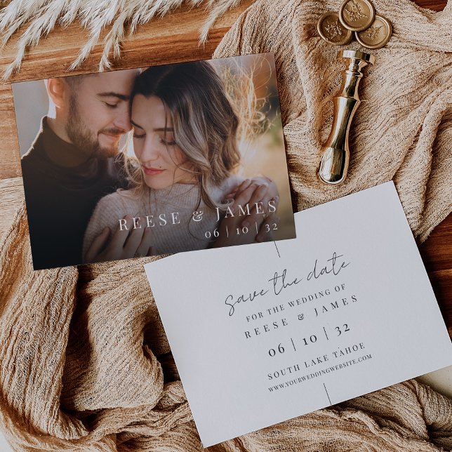Inline | Modern Minimalist Photo Wedding Save The Date (Creator Uploaded)