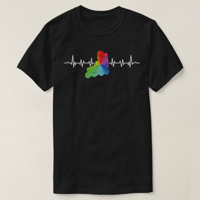 Inline Skate Heartbeat Rollerblade for Skater Inli T-Shirt (Design Front)