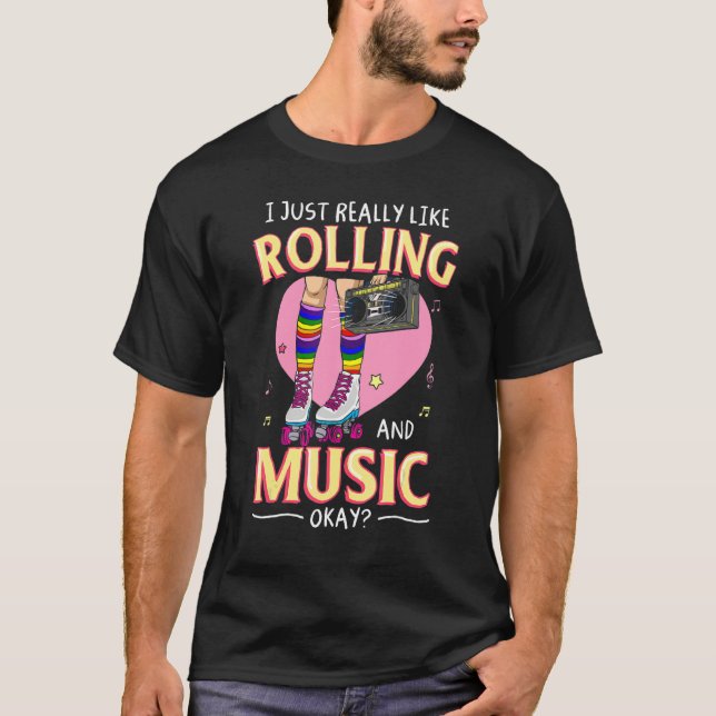 Inline Skate Rollerskating Roller Eighties Outfit  T-Shirt (Front)