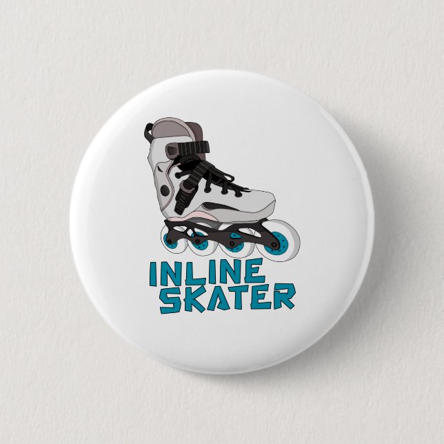 Inline Skater 2 Inch Round Button (Front)
