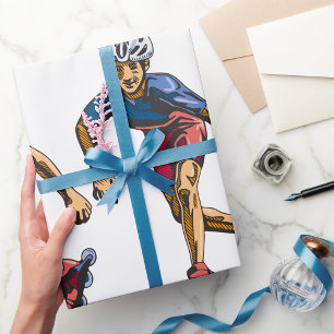 Inline Skater Cool Retro Rollerblading Wrapping Paper
