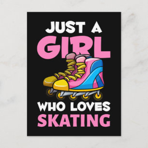 Inline Skater Girl Retro Inline Skates Lover Postcard