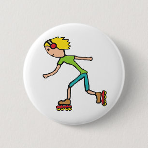 Inline Skating 2 Inch Round Button