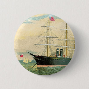 Inman Steamship Company 2 Inch Round Button