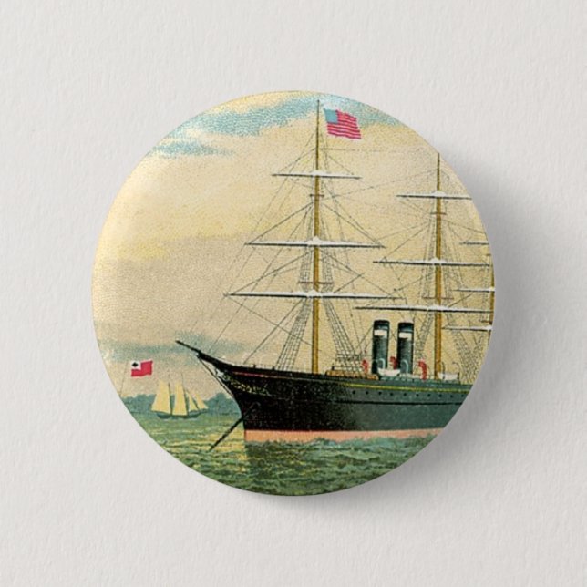 Inman Steamship Company 2 Inch Round Button (Front)