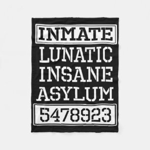 Inmate Lunatic Insane Asylum Halloween Party  Fleece Blanket