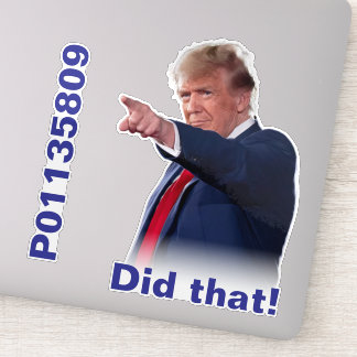 Inmate P01135809 and "Did that!" stickers