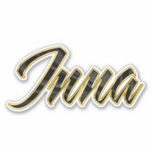 Inna black gold lettering sticker