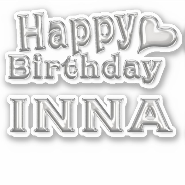 Inna Happy Birthday silver Sticker (Front)