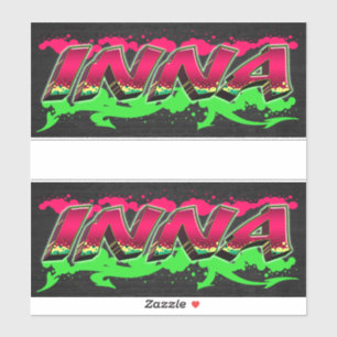 Inna Prénom Nom Graffiti Autocollants