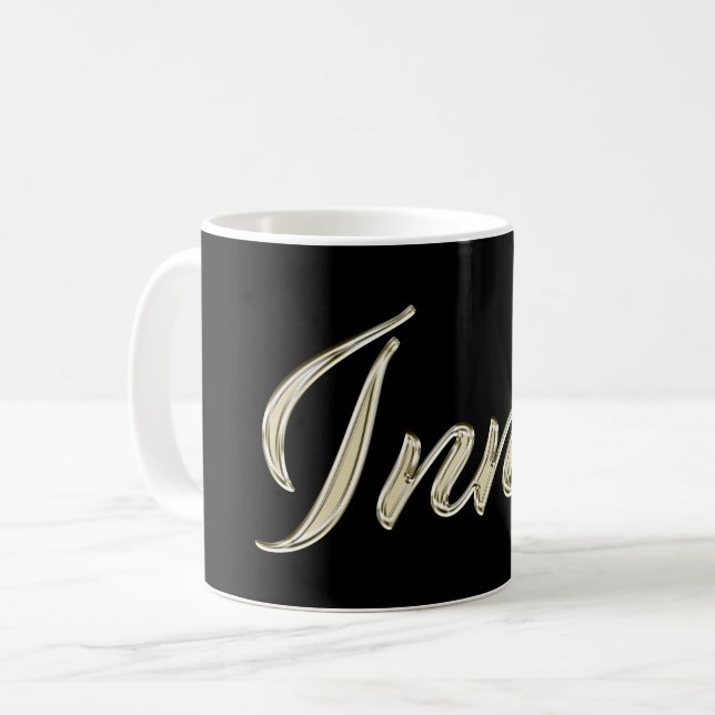 Inna white Handwriting Tasse Kaffeetasse Coffee Mug (Front Left)