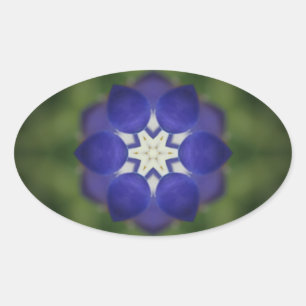 Inner Bluebonnet Flower Oval Sticker