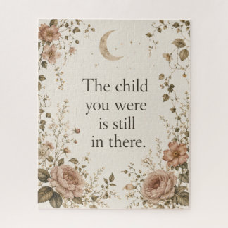 Inner Child Healing Vintage Floral Quote Jigsaw Puzzle