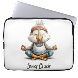 Inner Cluck Chicken Meditation Funny Yoga Animal Laptop Sleeve