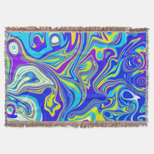 Inner Current Marble Art Throw Blanket (Front)