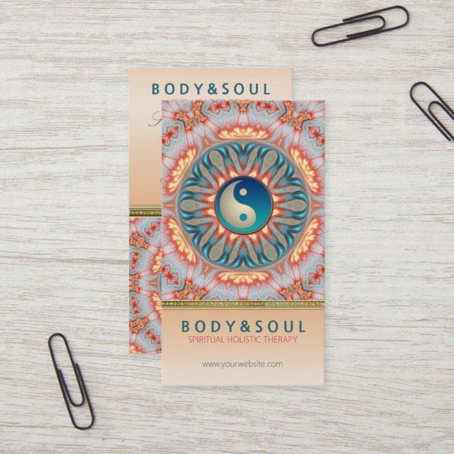 Inner Fire Energy Yin Yang Holistic Business Card (Front/Back In Situ)