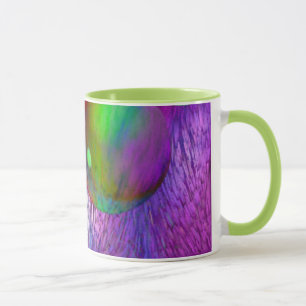 Inner Flow I Abstract Fractal Green Purple Galaxy Mug