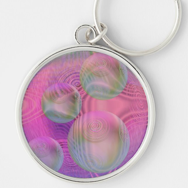 Inner Flow III – Fuchsia & Violet Galaxy Keychain (Front)