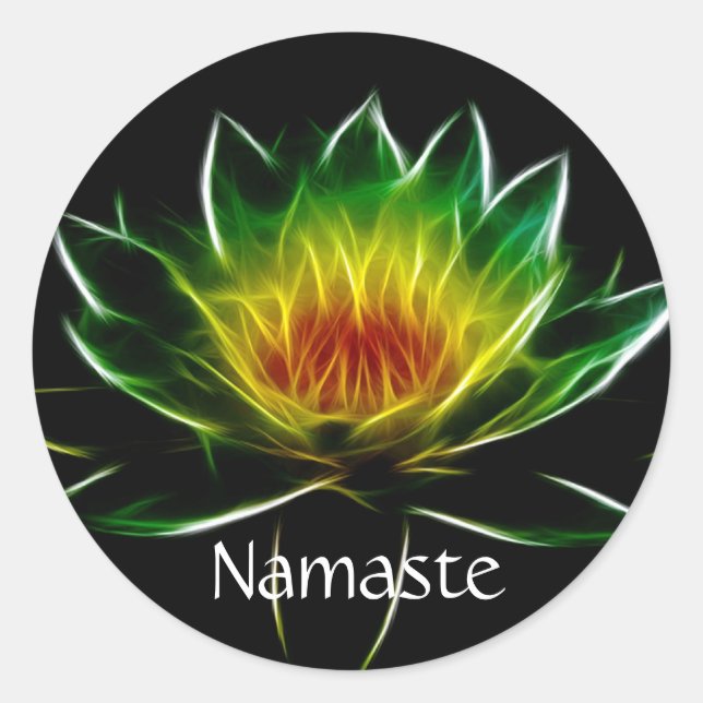 Inner Light l Lotus Abstract Art | Customized Classic Round Sticker (Front)
