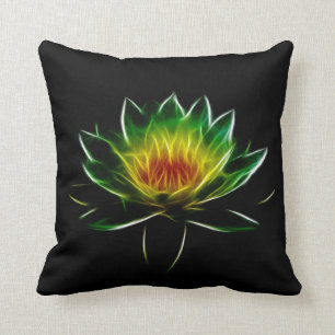 Inner Light l Lotus Abstract Art Throw Pillow