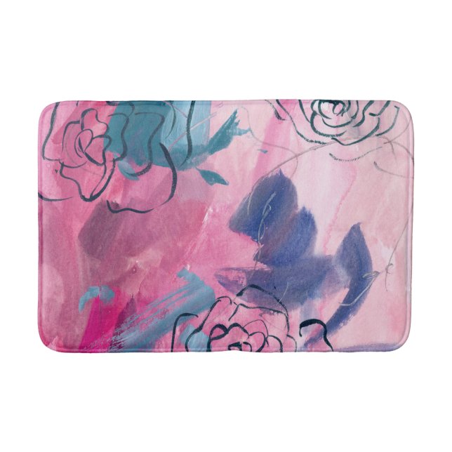 Inner Music - Floral Sketch Bath Mat (Front)