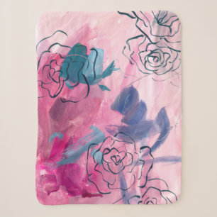 Inner Music - Floral Sketch Sherpa Blanket